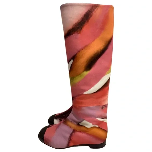 CHANEL NWT Multicolor Knee-High Women's Boots Size-8.5C GORGEOUS CHANEL BOOTS! - Picture 4 of 8